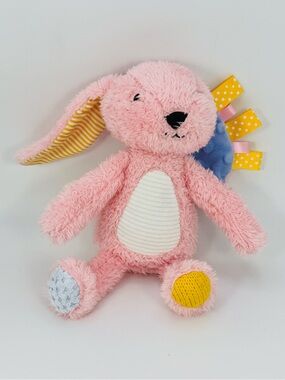 Make Believe Ideas Pink Rabbit Bunny 8" Plush with Crinkle Striped Ear Tags